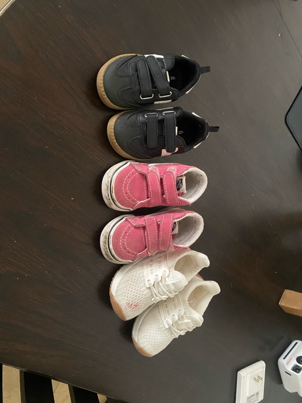 Kids Shoes Black, Pink & White - Multi-Pack